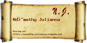Némethy Julianna névjegykártya